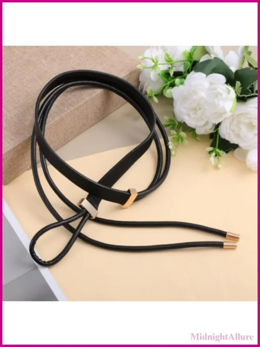Faux Leather Knotted Wrap Belt Women Thin Tie Waist Belt